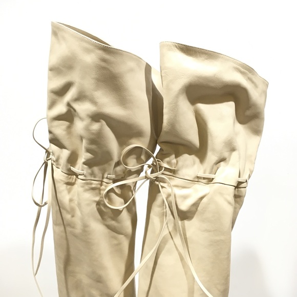 Gucci Lisa Over the Knee Leather Boots -Vintage White -US 7 -NIB - Picture 7 of 13